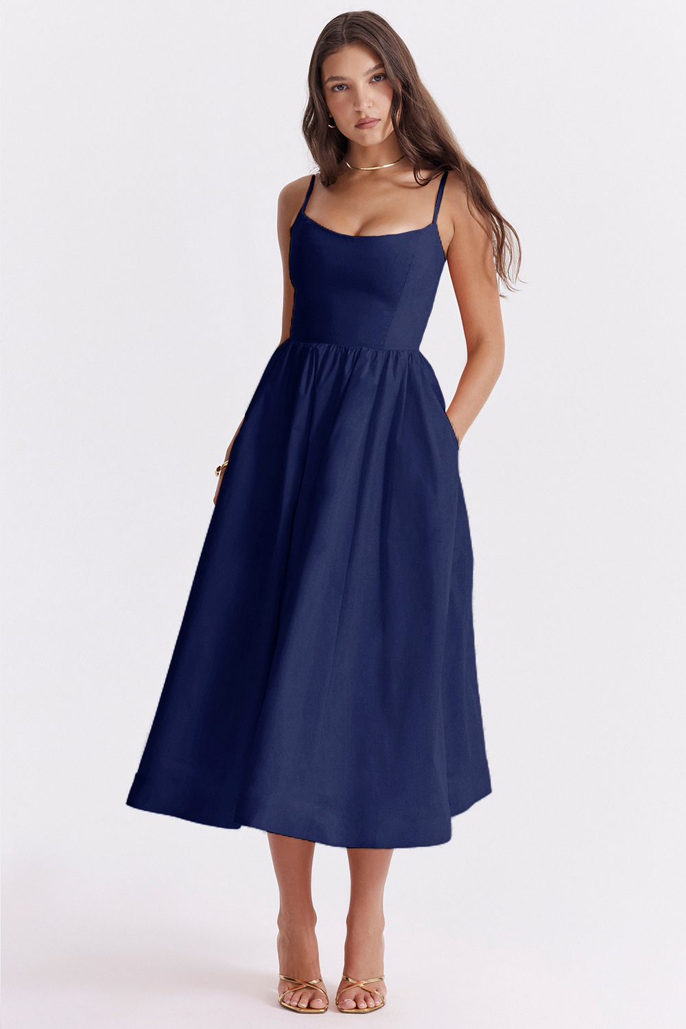 ESTELA | Vestido midi elegante de verano con corsé