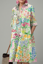 Paige | Vestido Camisero Midi Floral Multicolor
