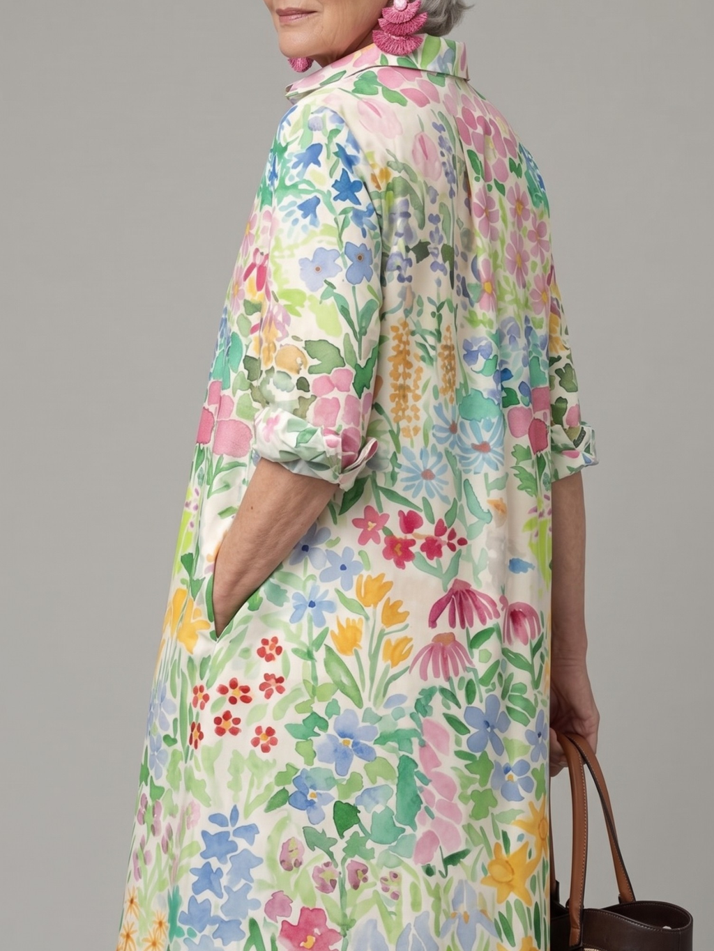 Paige | Vestido Camisero Midi Floral Multicolor