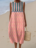 Lily | Vestido Midi Pastel a Rayas