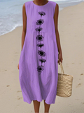 Emma | Vestido Midi Violeta Bordado