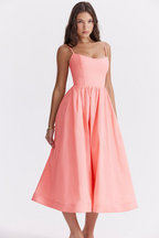 ESTELA | Vestido midi elegante de verano con corsé