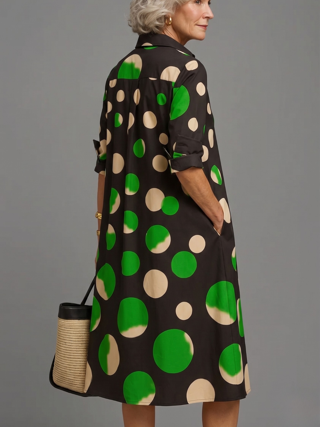 Naomi | Vestido Camisero Midi Negro Atemporal