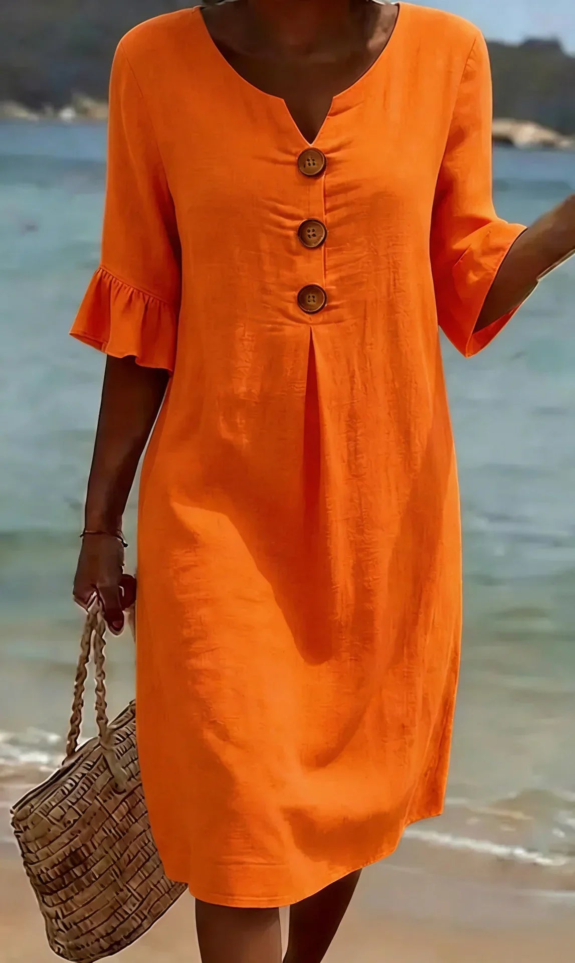 Vanesa | Vestido Texturizado con Mangas Abullonadas