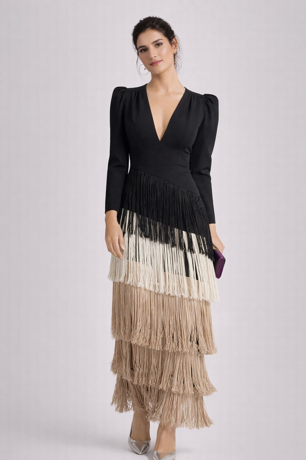 Clara | Vestido midi elegante de flecos