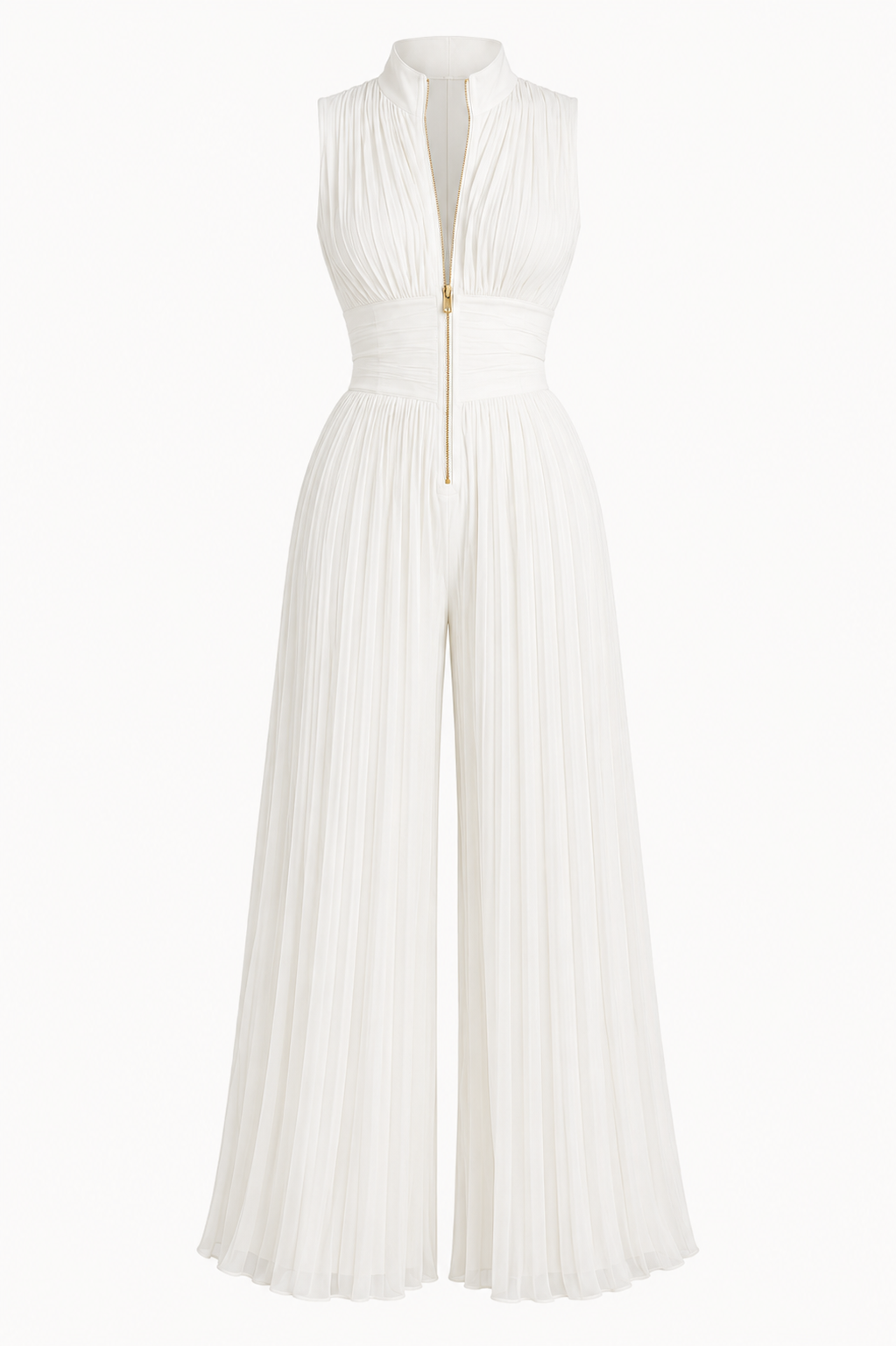 Mono Zsófia | Tuta in georgette plissè bianca