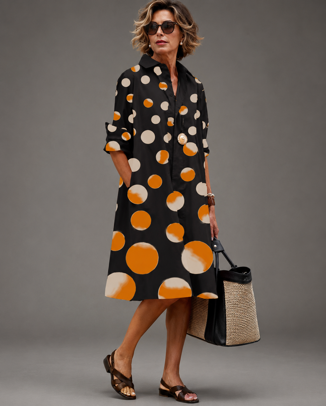 Naomi | Vestido Camisero Midi Negro Atemporal