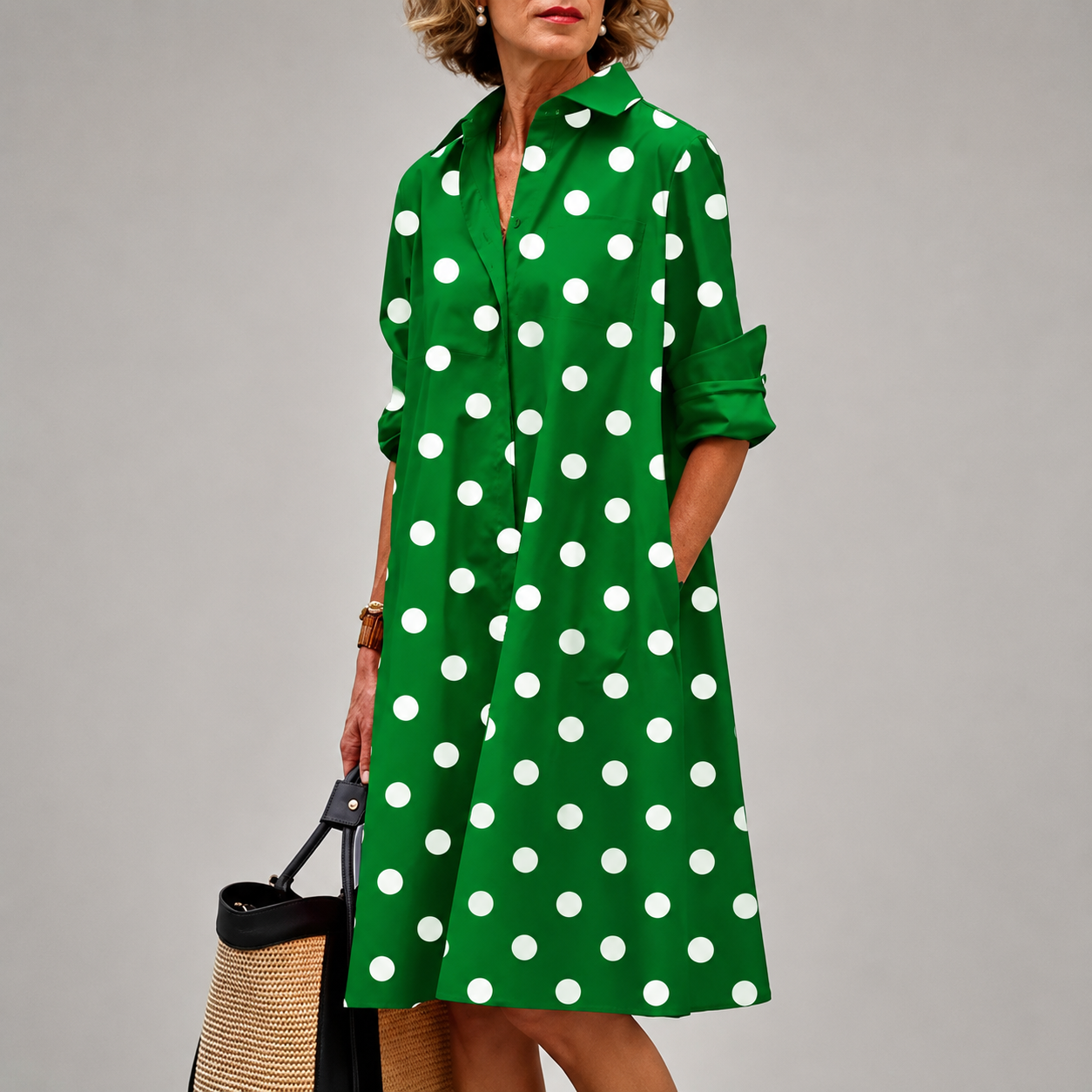 Valentina | Vestido Camisero de Lunares