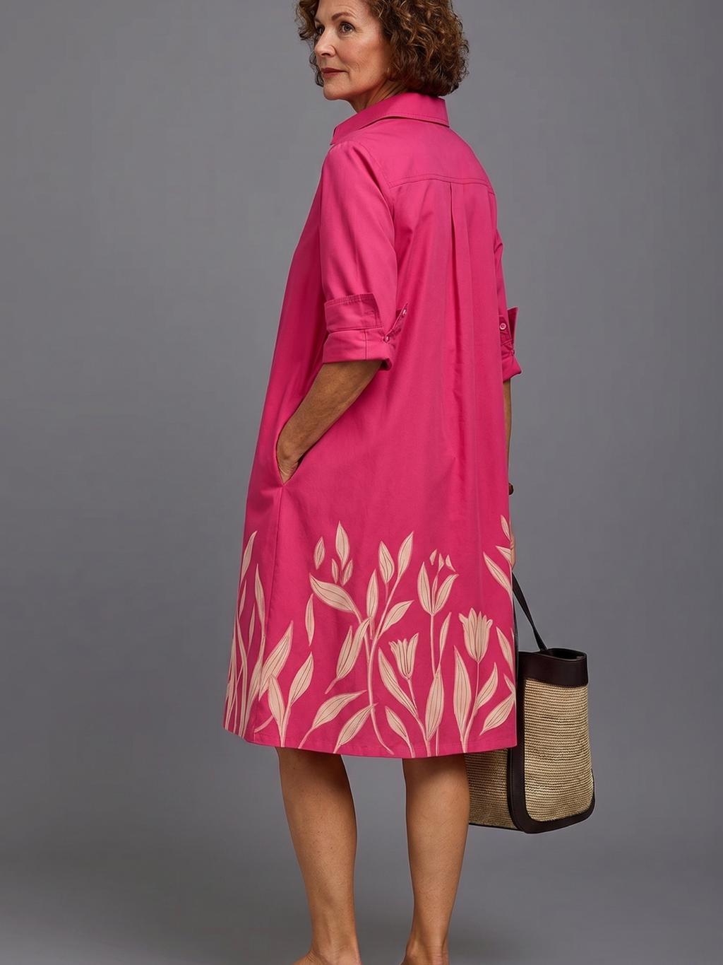 Grace | Vestido Camisero Midi Rosa Romántico