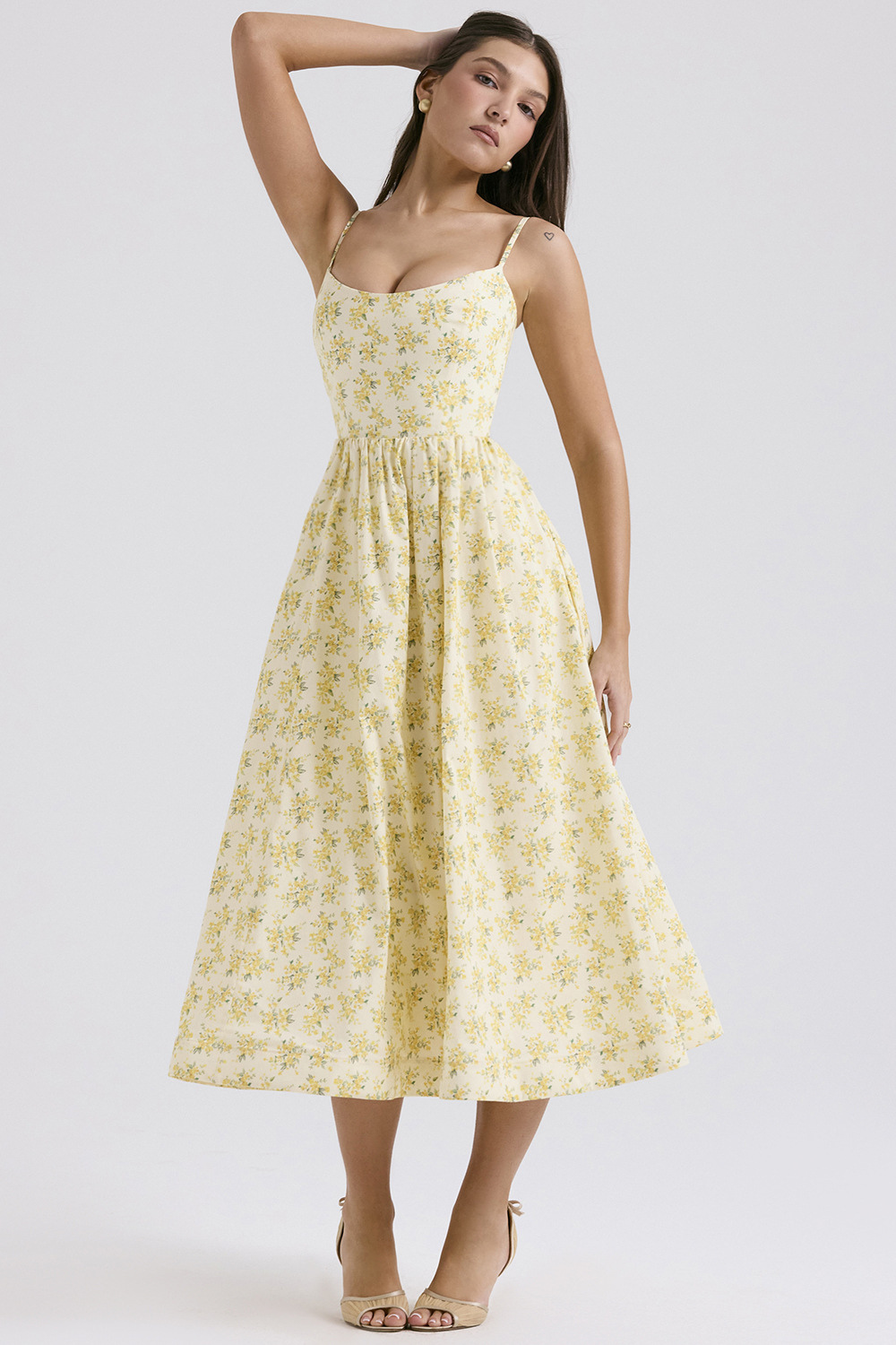 ESTELA | Vestido midi elegante de verano con corsé