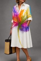 Lydia | Vestido Camisero Midi Multicolor