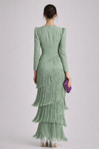 Clara | Vestido midi elegante de flecos