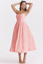 ESTELA | Vestido midi elegante de verano con corsé