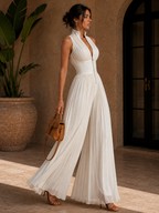 Mono Zsófia | Tuta in georgette plissè bianca