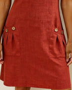 Alessia™ | Vestido de Lino y Algodón con Bolsillos de Cremallera