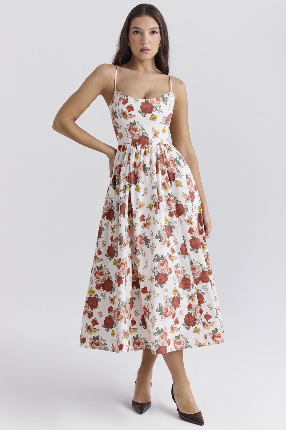 ESTELA | Vestido midi elegante de verano con corsé