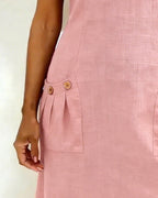 Alessia™ | Vestido de Lino y Algodón con Bolsillos de Cremallera