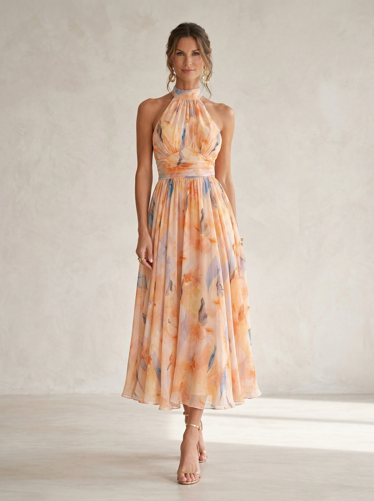 Esther | Vestido Halter Acuarela