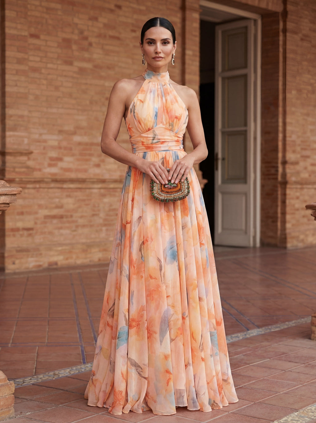 Esther | Vestido Halter Acuarela