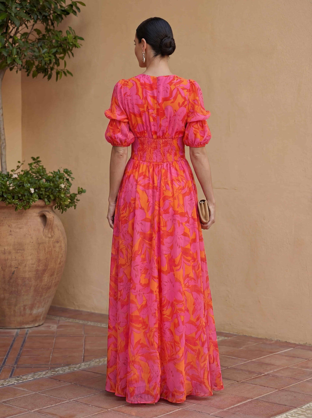 Olvera | Vestido Rosa y Naranja