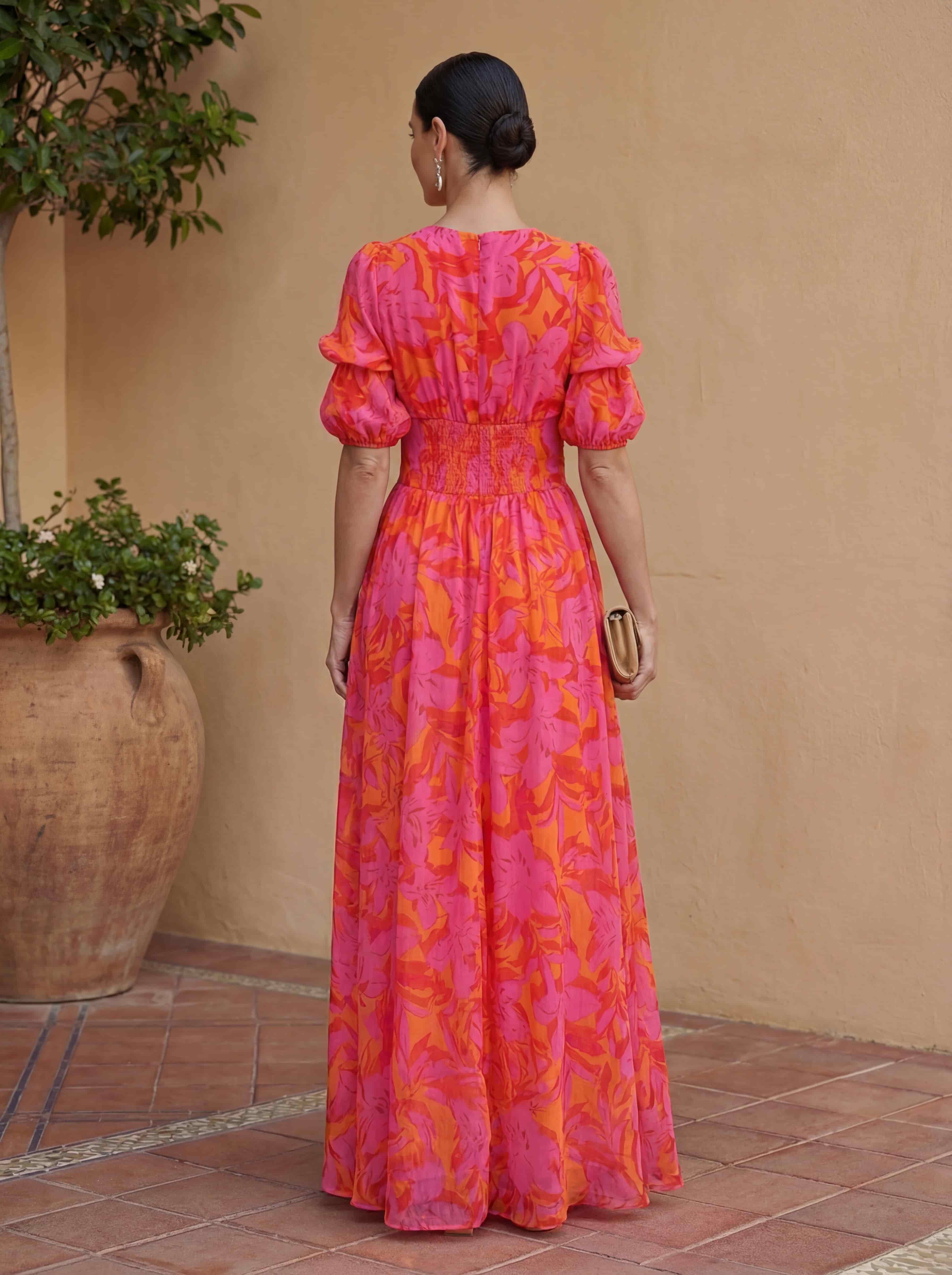 Olvera | Vestido Rosa y Naranja