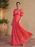 Olvera | Vestido Rosa y Naranja