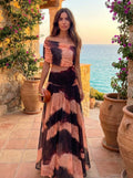 Terracota | Vestido con Estampado Naranja y Marrón