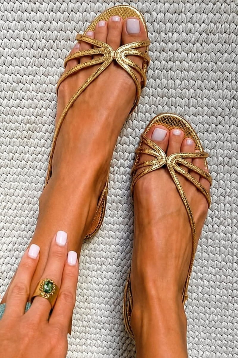 Dorinda | Sandalias Doradas