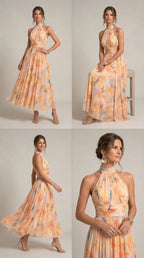 Esther | Vestido Halter Acuarela