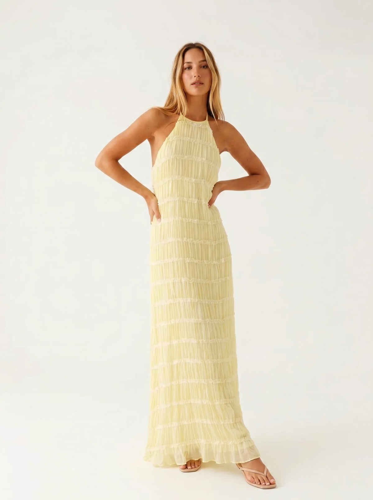 Ángela | Vestido Halter Plisado