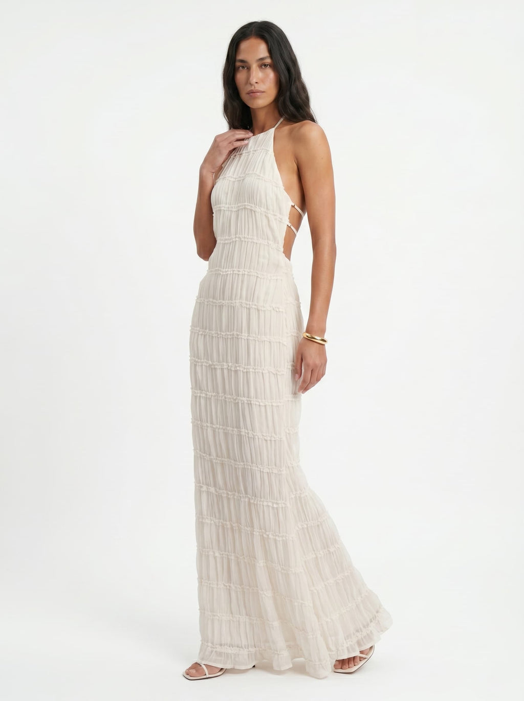 Ángela | Vestido Halter Plisado