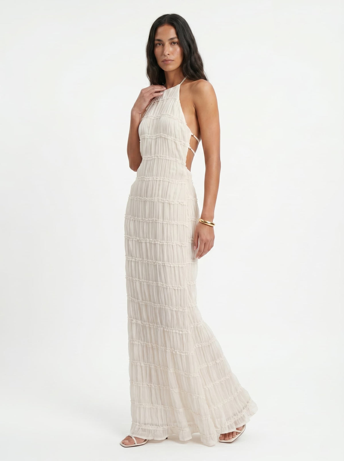 Ángela | Vestido Halter Plisado