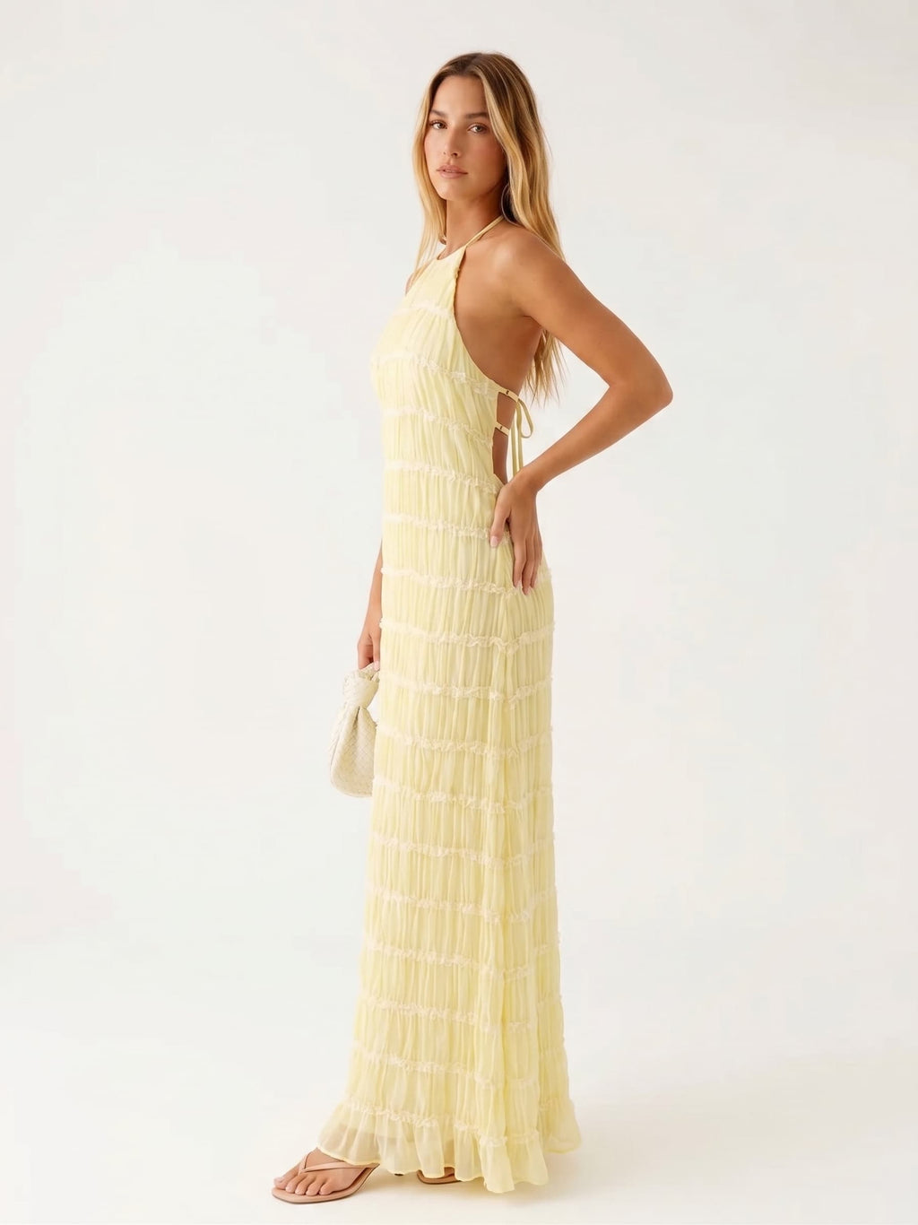 Ángela | Vestido Halter Plisado