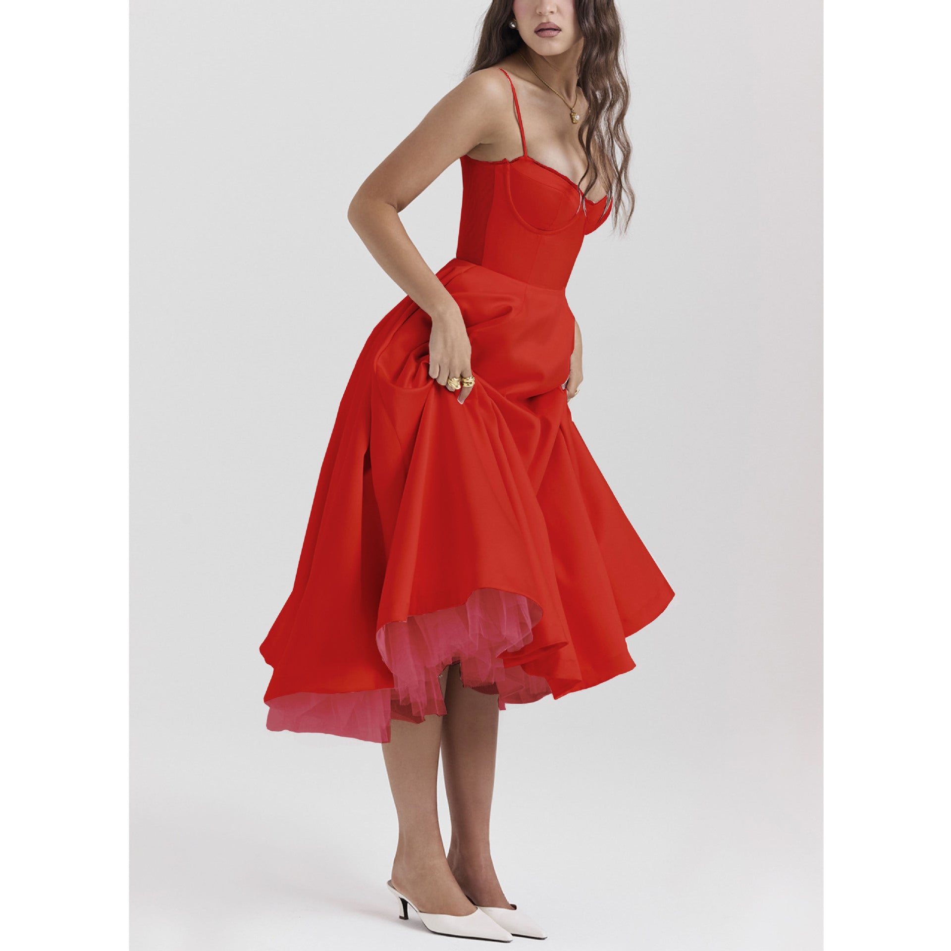 YLIANA | Vestido midi veraniego romántico