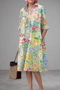 Paige | Vestido Camisero Midi Floral Multicolor
