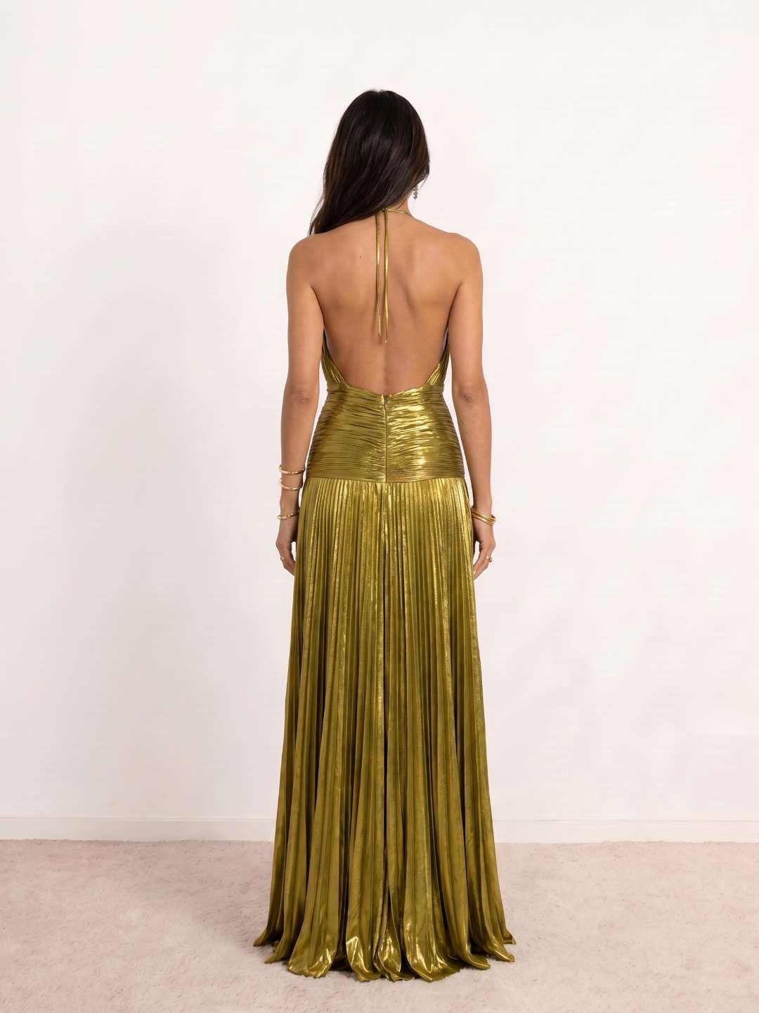 Antonella | Vestido Halter Plisado