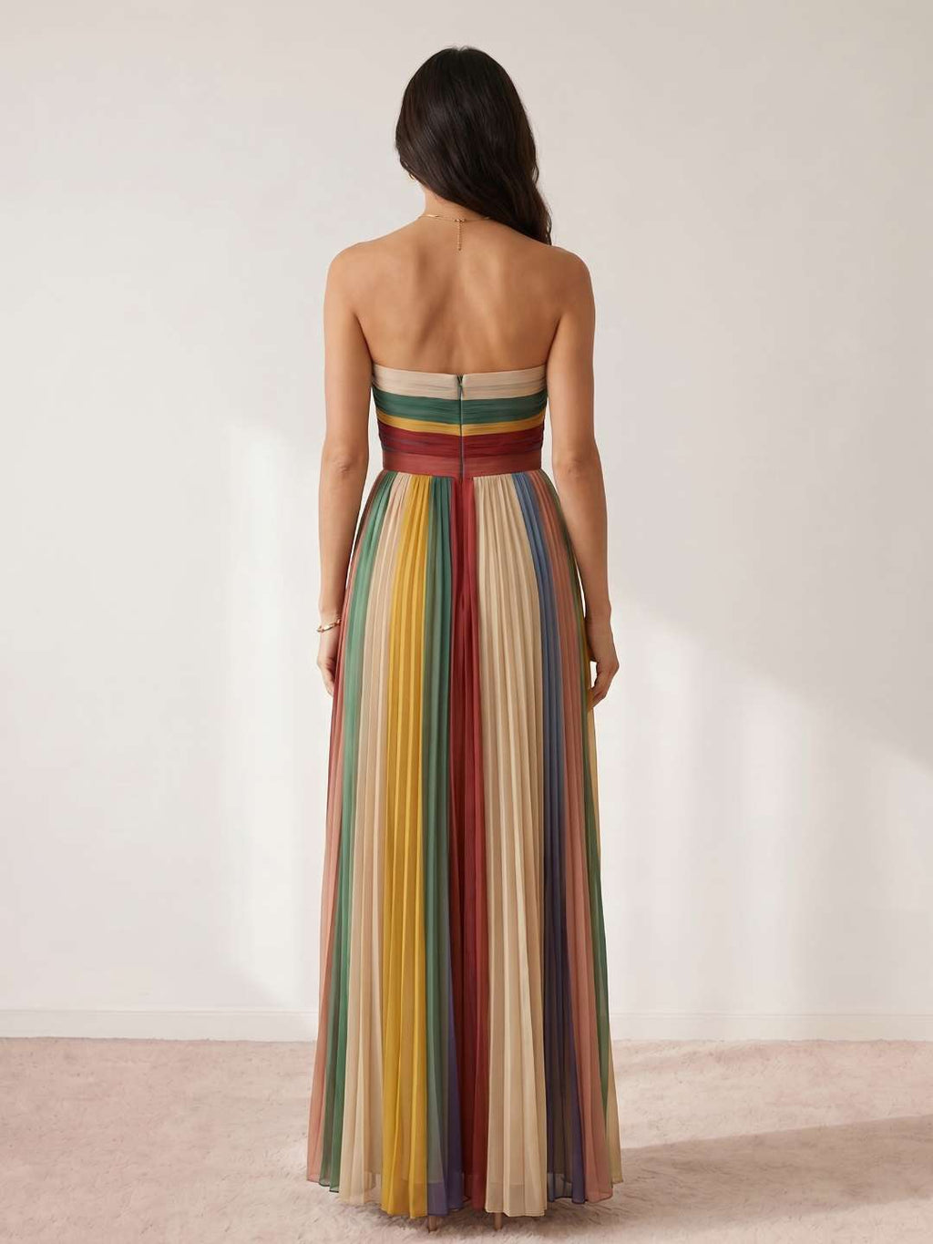 Constanza | Vestido Plisado Multicolor