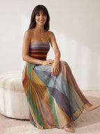 Constanza | Vestido Plisado Multicolor