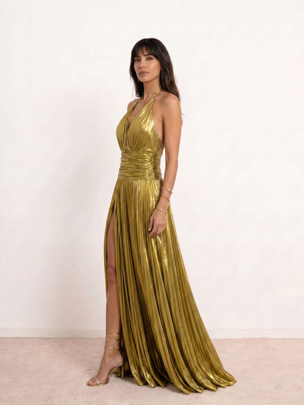 Antonella | Vestido Halter Plisado