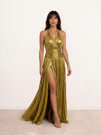 Antonella | Vestido Halter Plisado