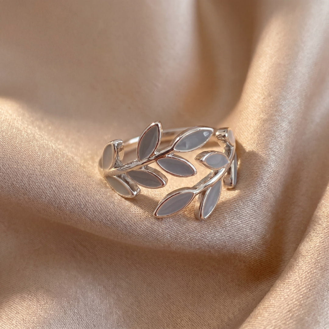 Silvana | Anillo Hoja y Ópalo