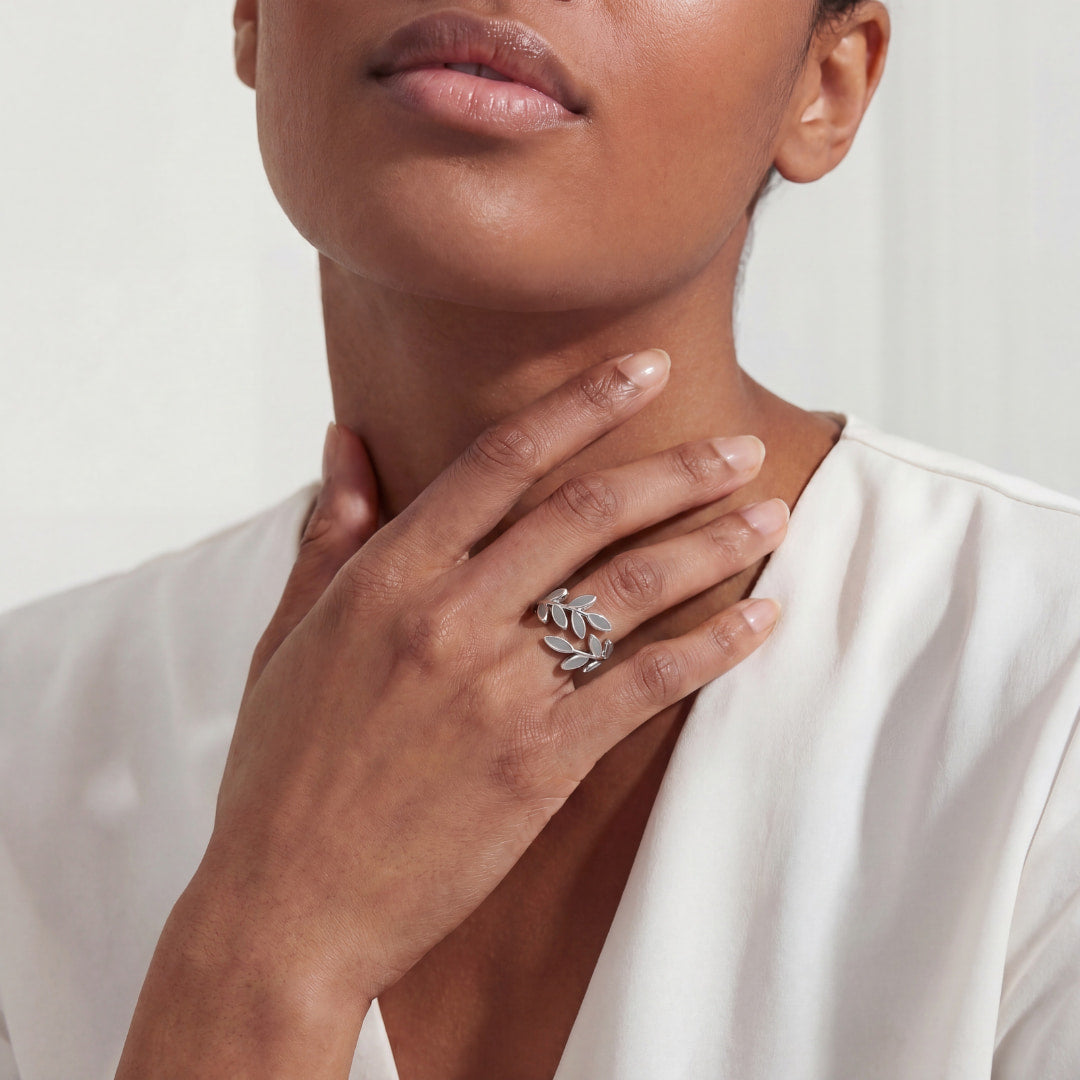 Silvana | Anillo Hoja y Ópalo