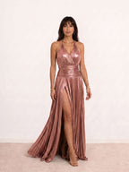 Antonella | Vestido Halter Plisado