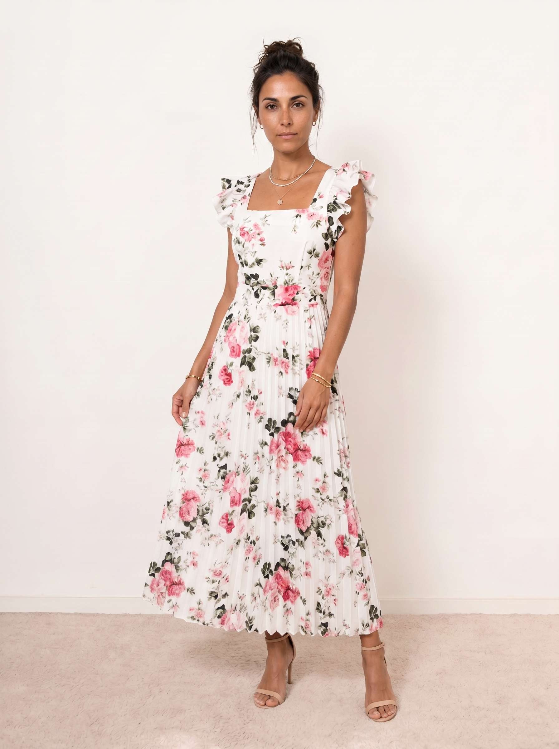 Micaela | Vestido Floral Plisado