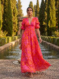 Olvera | Vestido Rosa y Naranja