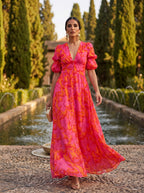 Olvera | Vestido Rosa y Naranja