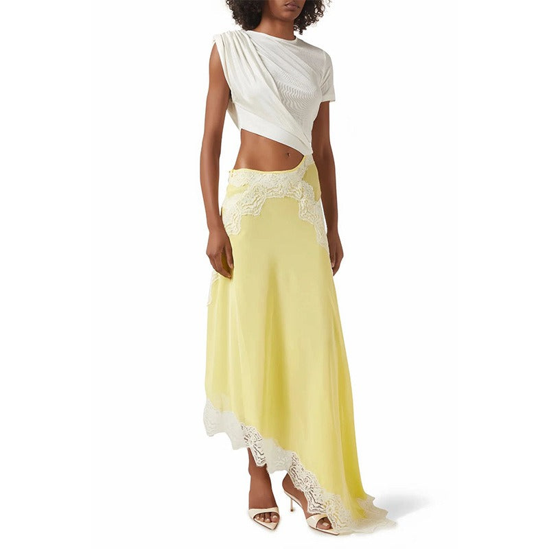Elara | Vestido Elegante de Encaje Oliva