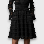 Parisa | Vestido midi con flecos transparentes