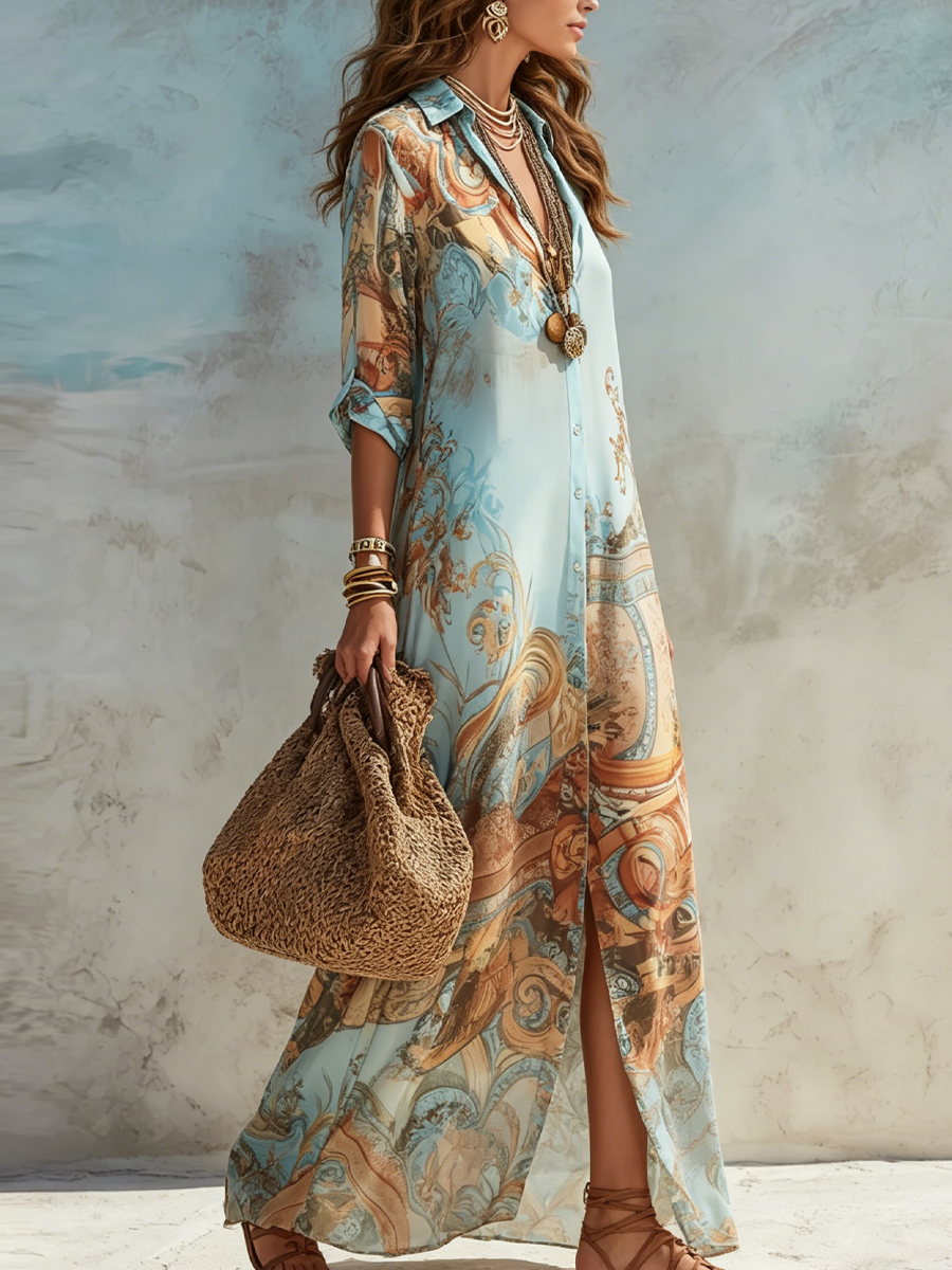 Serena | Vestido Camisero Elegancia Mediterránea
