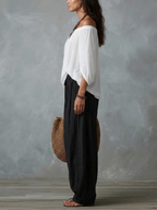 Talia | Conjunto Top Hombros Descubiertos y Pantalón Palazzo